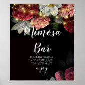 Poster Lumières rustiques de mariage avec bar à mimosa (Devant)