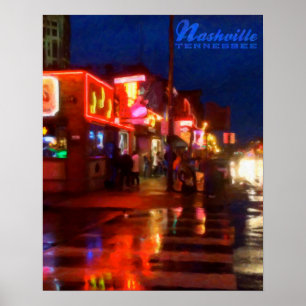 Poster Lumières sur Broadway, Nashville, Tennessee -