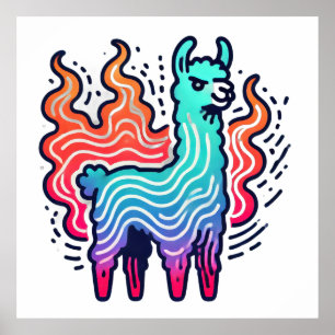 Poster Lumineuse Llama