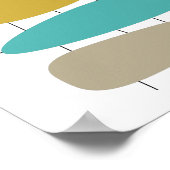 Poster Lumineuses Teardrops et Lignes du milieu du siècle (Coin)