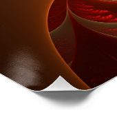 Poster Lumineux abstrait moderne orange rouge Fractale (Coin)