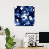 Poster Luminosité de la lune | Phases de la lune dans les (Bureau à domicile)