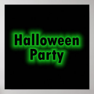 Poster Luminosité verte du parti Halloween