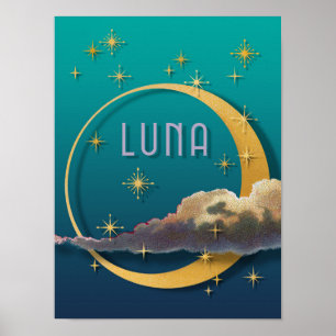 Poster Luna et le ciel nocturne