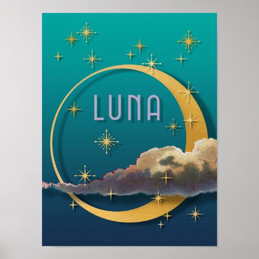 Poster Luna et le ciel nocturne (Devant)