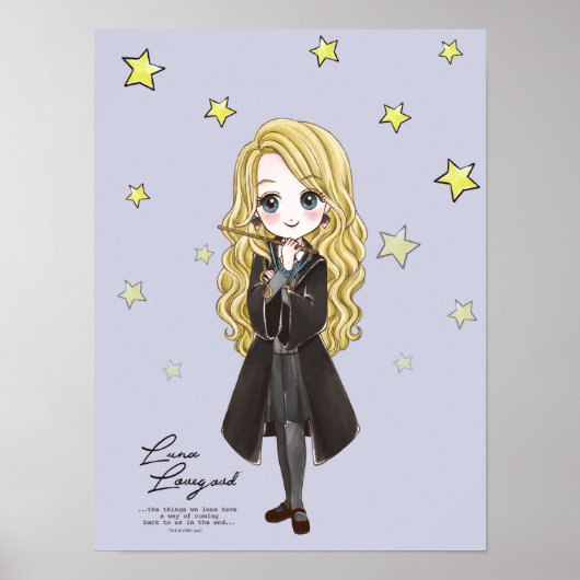 Poster Luna Lovegood aquarelle magique (Devant)