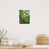 Poster Luna Moth and Moon Poster, Green Nature Collage Po (Cuisine)