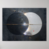 Poster Lunaire Abstrait Eclipse, Papier (Matte) (Devant)