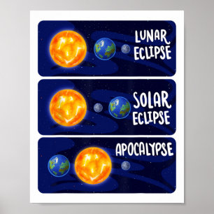 Poster Lunaire Eclipse Solaire Apocalypse Astrologie M