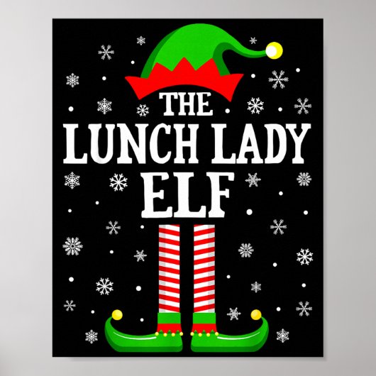 Poster Lunch Lady Elf Funny Christmas Family Matching  (Devant)