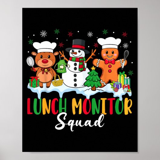 Poster Lunch Monitor Squad Reindeer Snowman Gingerbread C (Devant)