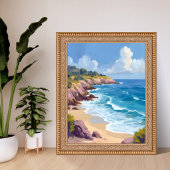 Poster Lundi à Malibu | Falaises de la plage CA Voyage
