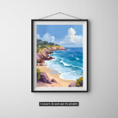 Poster Lundi à Malibu | Falaises de la plage CA Voyage