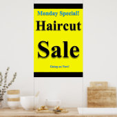 Poster Lundi Coupe spéciale Vente de cheveux Beauté Salon (Cuisine)