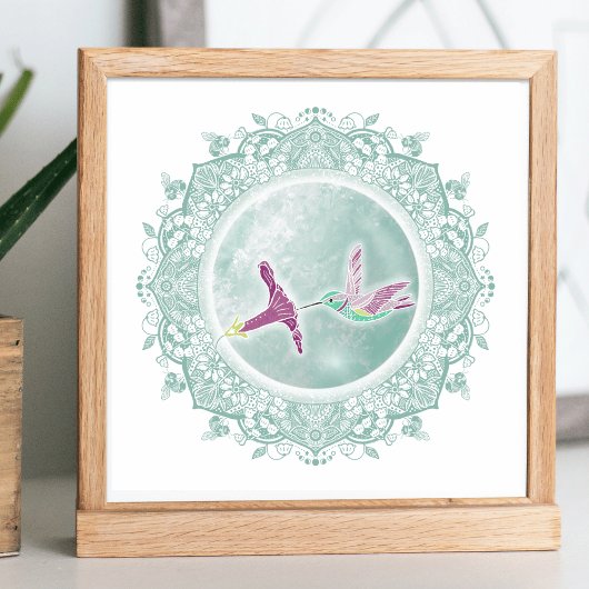 Poster Lune à fleurs complète | Illustration de May Moon