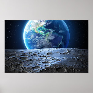 Poster Lune à la terre -