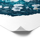 Poster Lune aquarelle étoiles célestes fleurs (Coin)