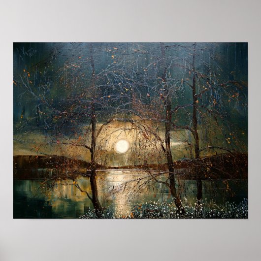 Poster Lune, art contemporain. (Devant)