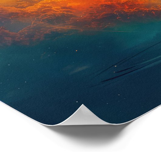 Poster Lune au coucher du soleil (Coin)