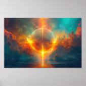 Poster Lune au coucher du soleil (Devant)