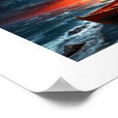 Poster Lune au coucher du soleil (Coin)