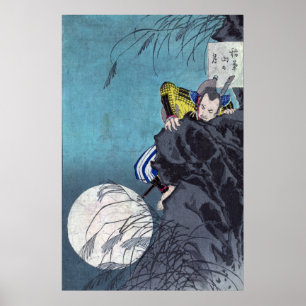 Poster Lune au-dessus de bâti Inaba, Tsukioka Yoshitoshi
