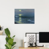 Poster Lune au-dessus de l'océan (Bureau à domicile)