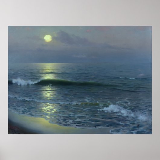 Poster Lune au-dessus de l'océan (Devant)