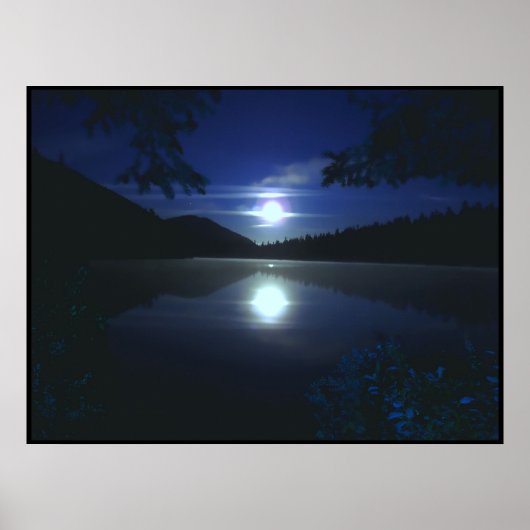 Poster Lune au-dessus du lac Elk (Devant)