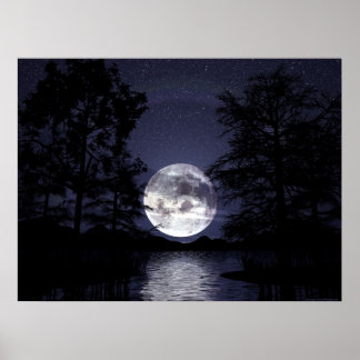 Poster Lune bleue