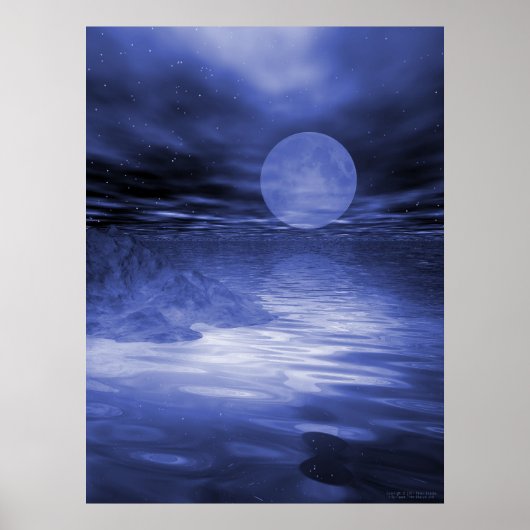 Poster Lune bleue (Devant)