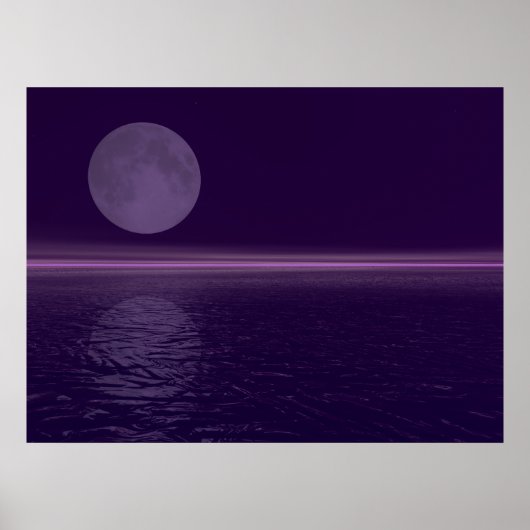 Poster Lune bleue d'eau violette (Devant)