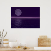 Poster Lune bleue d'eau violette (Cuisine)