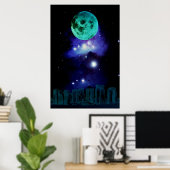 Poster Lune bleue païenne (Bureau à domicile)
