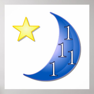 Poster Lune bleue personnalisable