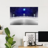 POSTER LUNE BLEUE SUR LE PONT HAPENNY (Bureau à domicile)