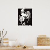 Poster Lune céleste ciel Univers Dieu Nuit Illustration (Cuisine)