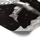 Poster Lune céleste ciel Univers Dieu Nuit Illustration (Coin)