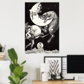 Poster Lune céleste ciel Univers Dieu Nuit Illustration (Bureau à domicile)