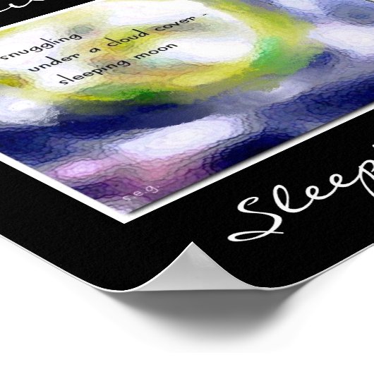 Poster Lune couchée Haiku Art Imprimer (Coin)