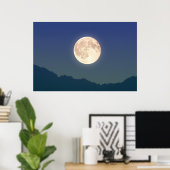 Poster Lune dans le ciel nocturne (Bureau à domicile)