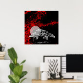 Poster Lune dans le ciel rouge (Bureau à domicile)