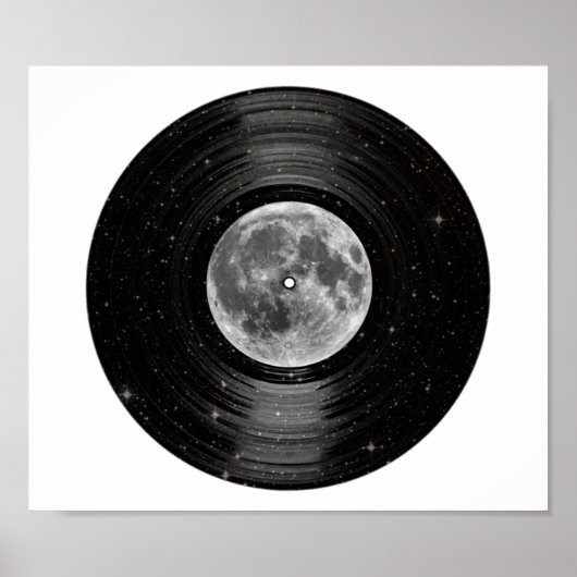 Poster Lune dans l'espace Vinyl LP Record (Devant)
