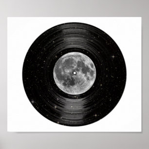 Poster Lune dans l'espace Vinyl LP Record