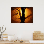 Poster Lune d'automne brillant à travers l'arbre Impressi (Cuisine)