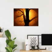 Poster Lune d'automne brillant à travers l'impression d'a (Bureau à domicile)