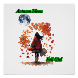Poster "Lune d'automne, Fille de l'automne" Conception de