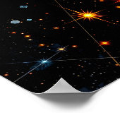 Poster Lune de croissant d'or avec étoiles géométriques c (Coin)