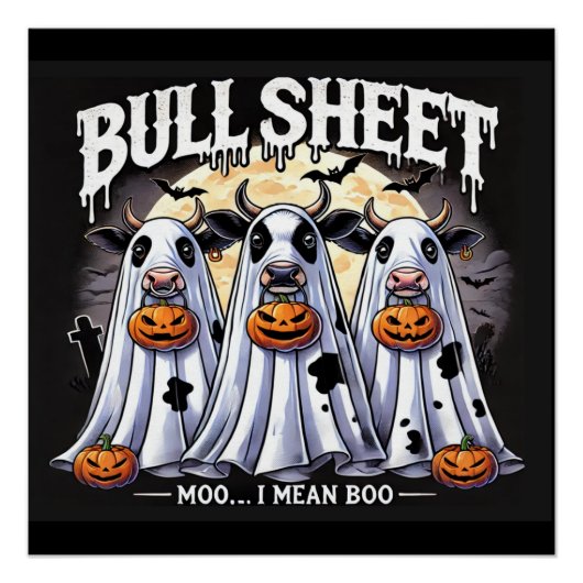 Poster Lune de feuille de taureau d'Halloween / Bulls Fun (Devant)