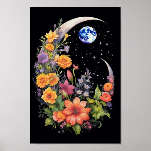 Poster Lune de fleurs